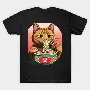 Cute Cat eating Ramen T-Shirt